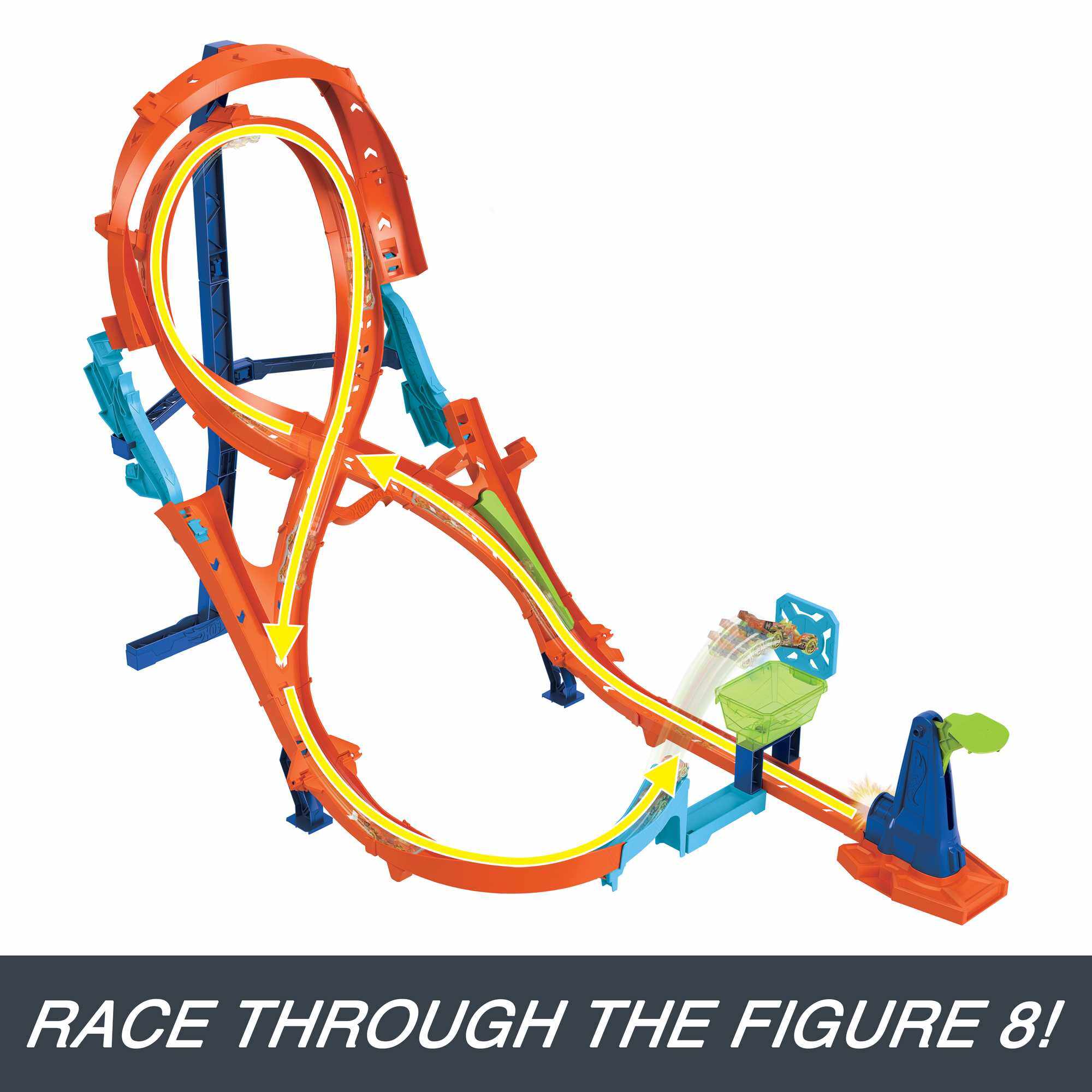 Hot Wheels Action Figure-8 Track Set With 1 Hot Wheels Toy Car