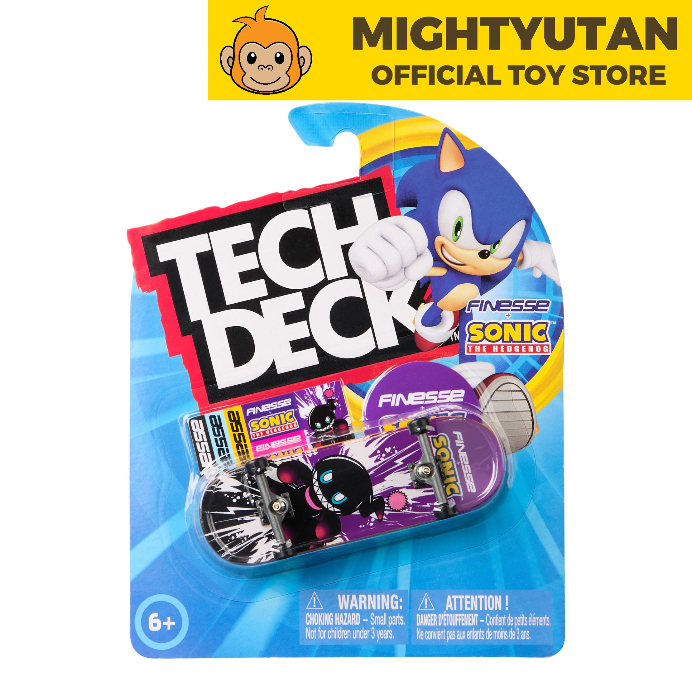 TECH DECK FINESSE Sonic The Hedgehog Fingerboard RARE Skateboard Mini