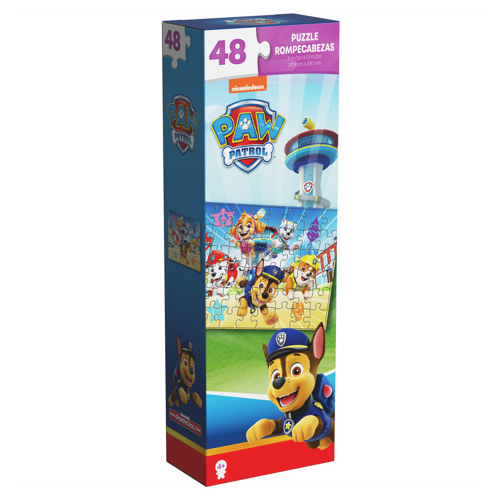 Puzzle PAW Patrol Spin Master 48 Pezzi - Con Scatola Regalo A Forma Di Orecchio Di Chase, Per Bambini 3-5 Anni