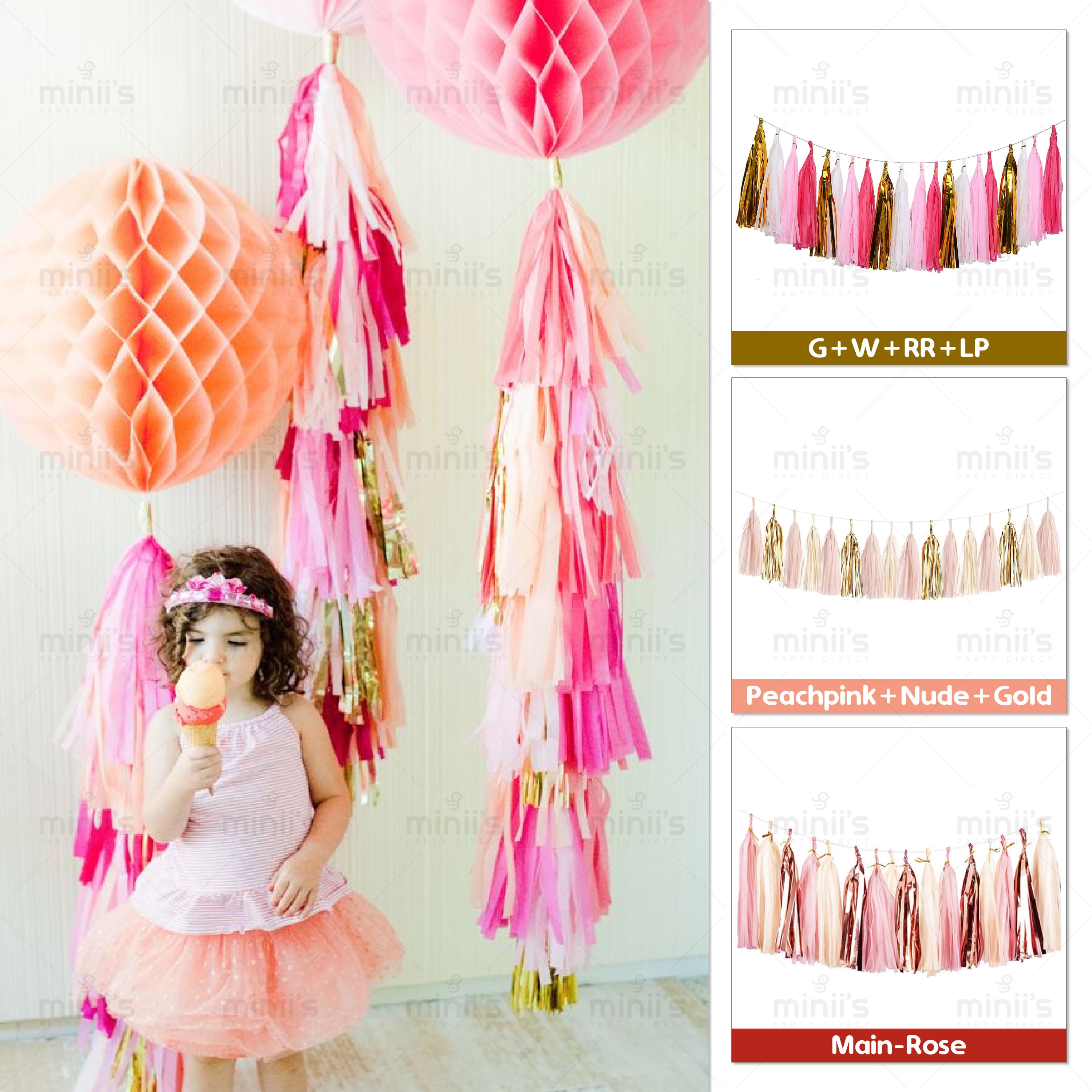 Custom Color Balloon Tail Garland - 36 Inch Tissue Paper Tassel For Baby Showers & Parties