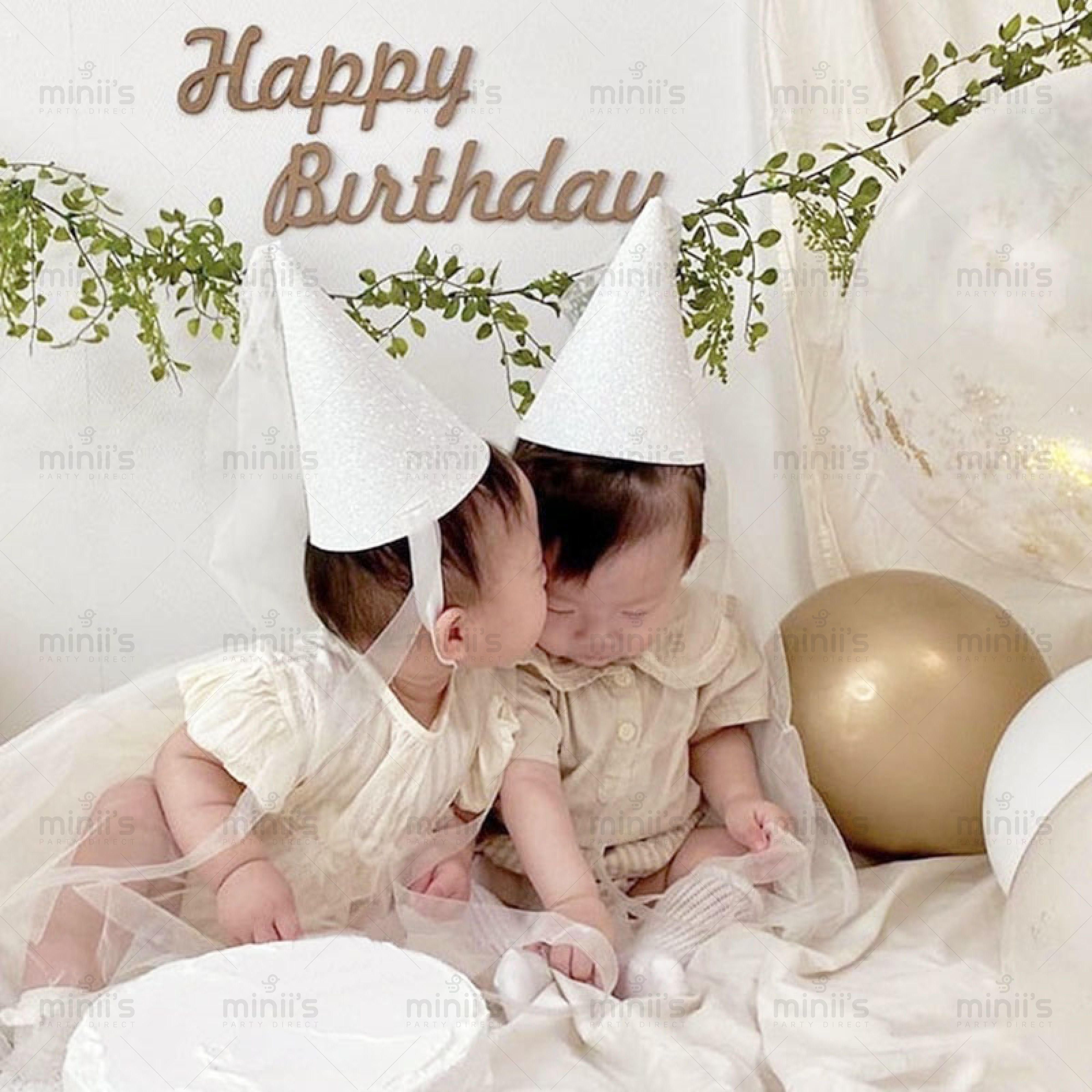 MINIIS PARTY Ins Style Happy Birthday Hat Mesh Birthday Party Hat