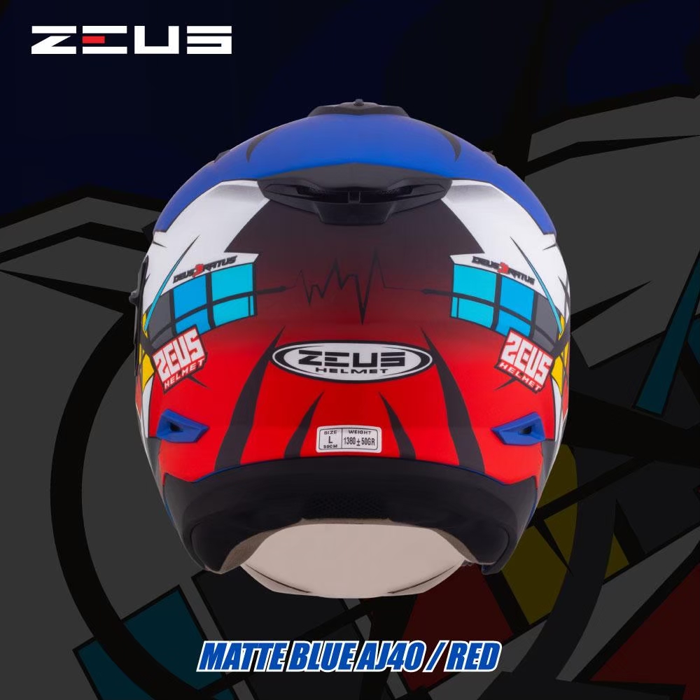 ZEUS GJ-613 Matte Blue AJ40 Red | Motogear Malaysia