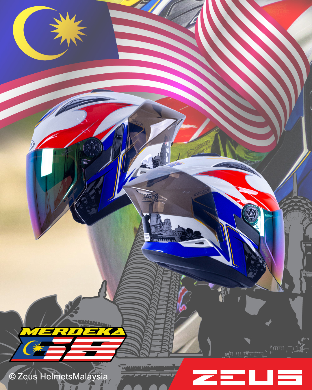 m.s③ ZEUS ZS613 MERDEKA 68 EDITION | Motogear Malaysia