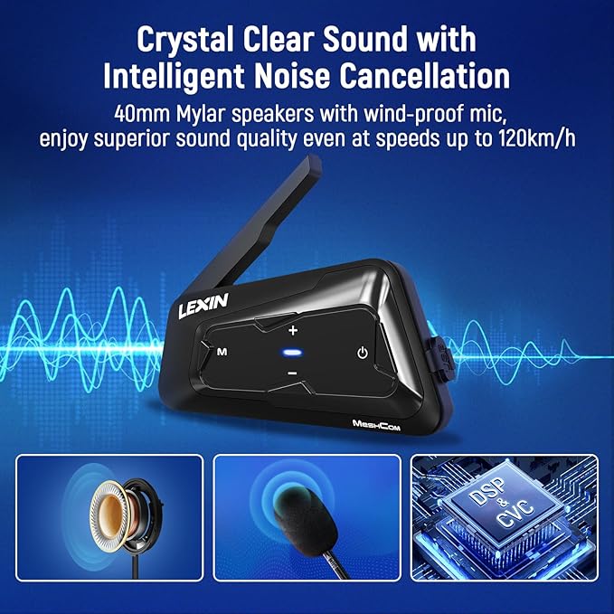 LEXIN MTX BLUETOOTH MESH INTERCOM HELMET | Motogear Malaysia