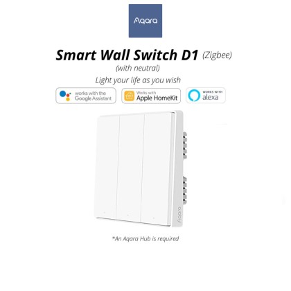 AQARA Wall Switch D1 (No Neutral)-Triple Rocker | MyAlley: One Stop ...