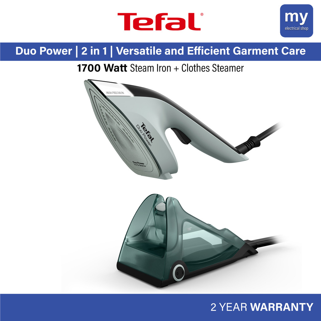Tefal JF4033 Duo Power 2 in 1 Steam Iron and Clothes Steamer 1700 Watt