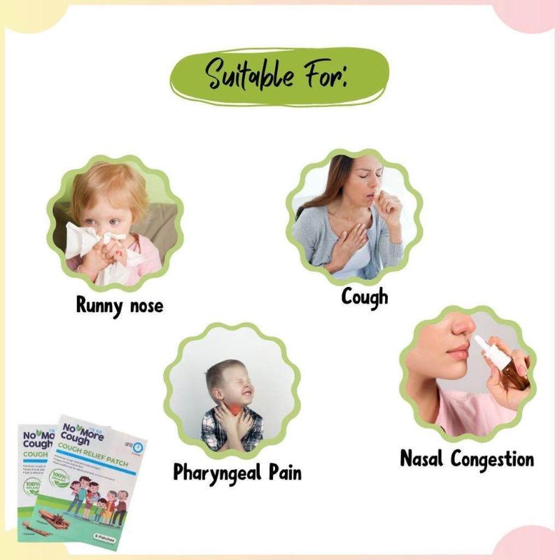 No More Cough Cough Relief Patch 6s Ease Throat Discomfort For