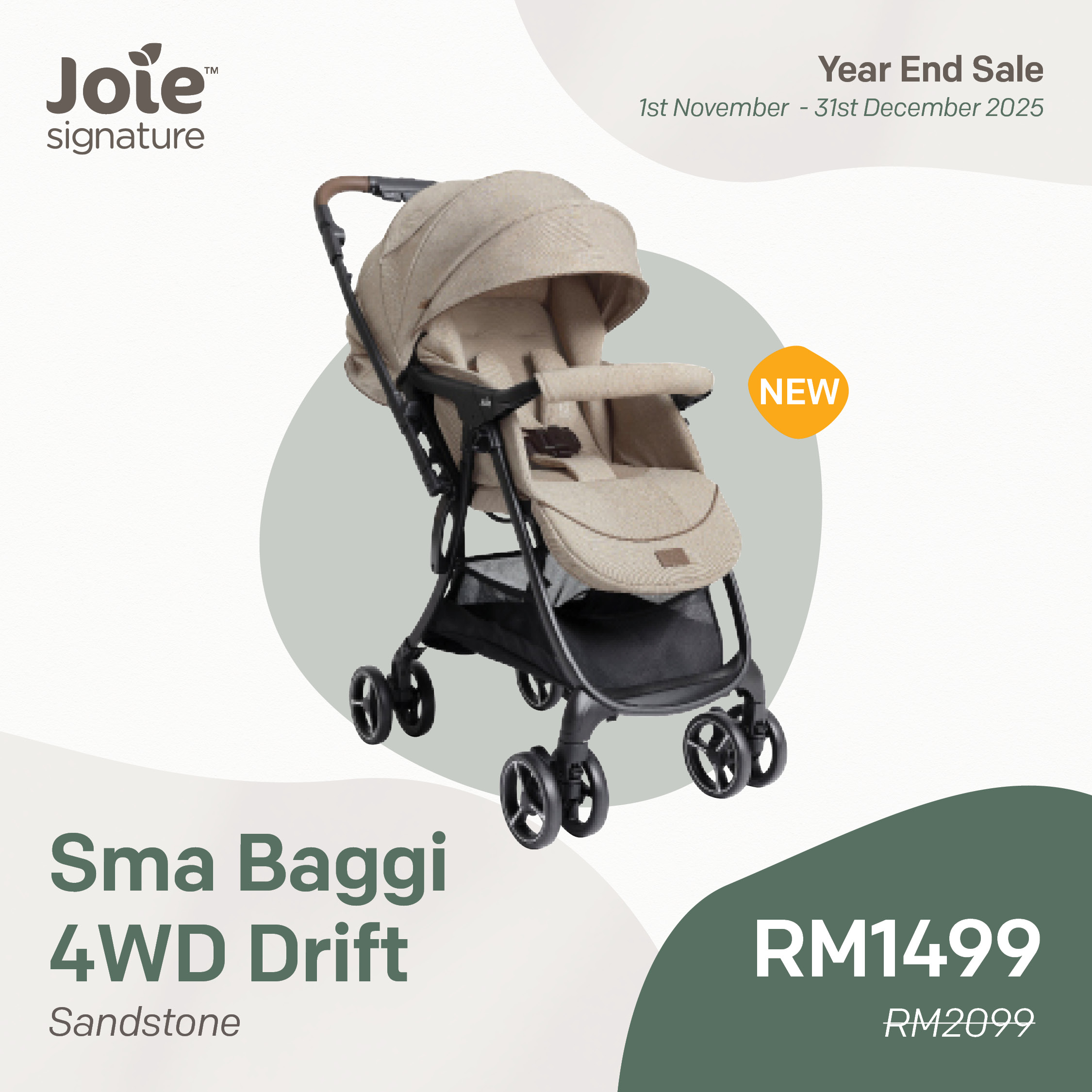 Joie Signature Sma Baggi 4WD Drift Stroller | My Lovely Baby | My