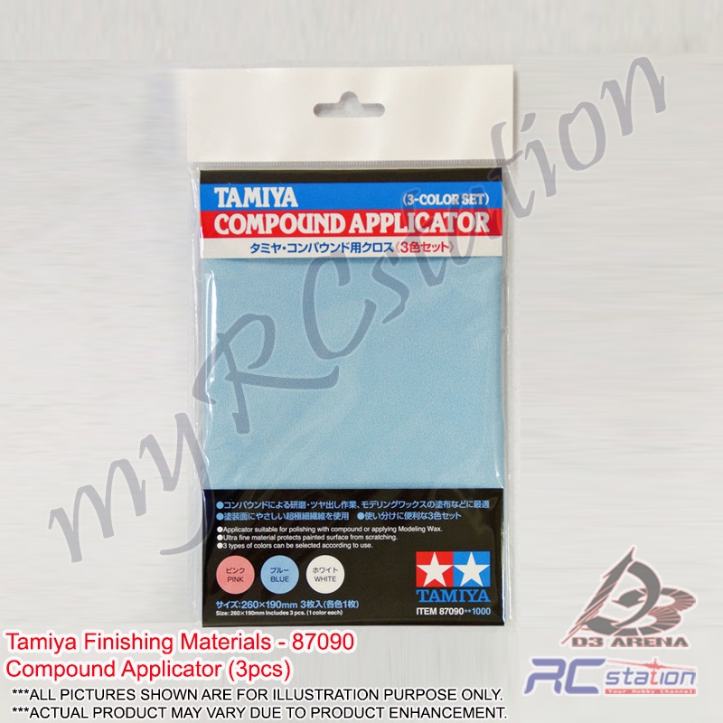Tamiya Polishing Cloths Set - 3 Microfiber Applicators For Model Compound & Wax