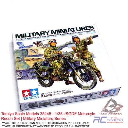 Tamiya Scale Models #35245 1/35 JSGDF Motorcyle Recon Set Military  Miniature Series