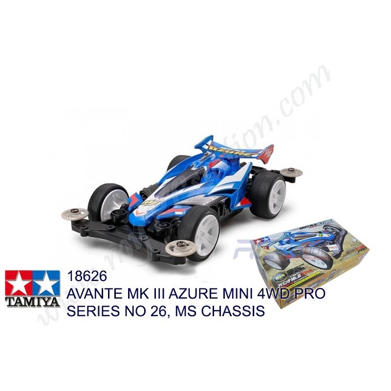 Tamiya #18626 - AVANTE MK III AZURE MINI 4WD PRO SERIES NO 26, MS