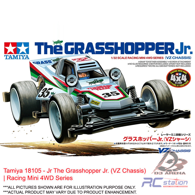 Tamiya 18105 Jr The Grasshopper Jr. VZ Chassis Racing Mini 4WD Series Tamiya Plamodel Shop Mini4wd RC Car Scale Model Paints Malaysia