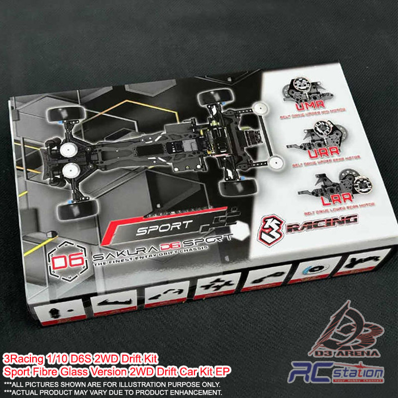 3Racing Sakura 1/10 D6S 2WD Drift Sport Fibre Glass Version