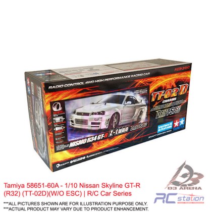 Tamiya #58651-60A - 1/10 Nissan Skyline GT-R (R32) (TT-02D)(W/O