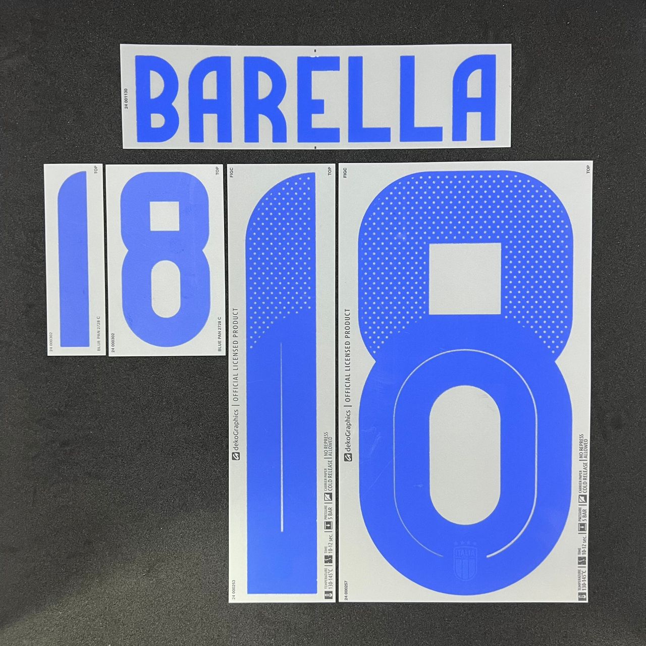  イタリア代表 BARELLA 18 2XL 紙タグ付き 2024 OFFICIAL BARELLA #18 Italy FIGC Away EURO 2024 PRINT | My-Soccer