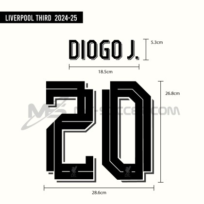 DIOGO J. #20 Liverpool FC 3rd 2024-25 UCL CUP Print (PU