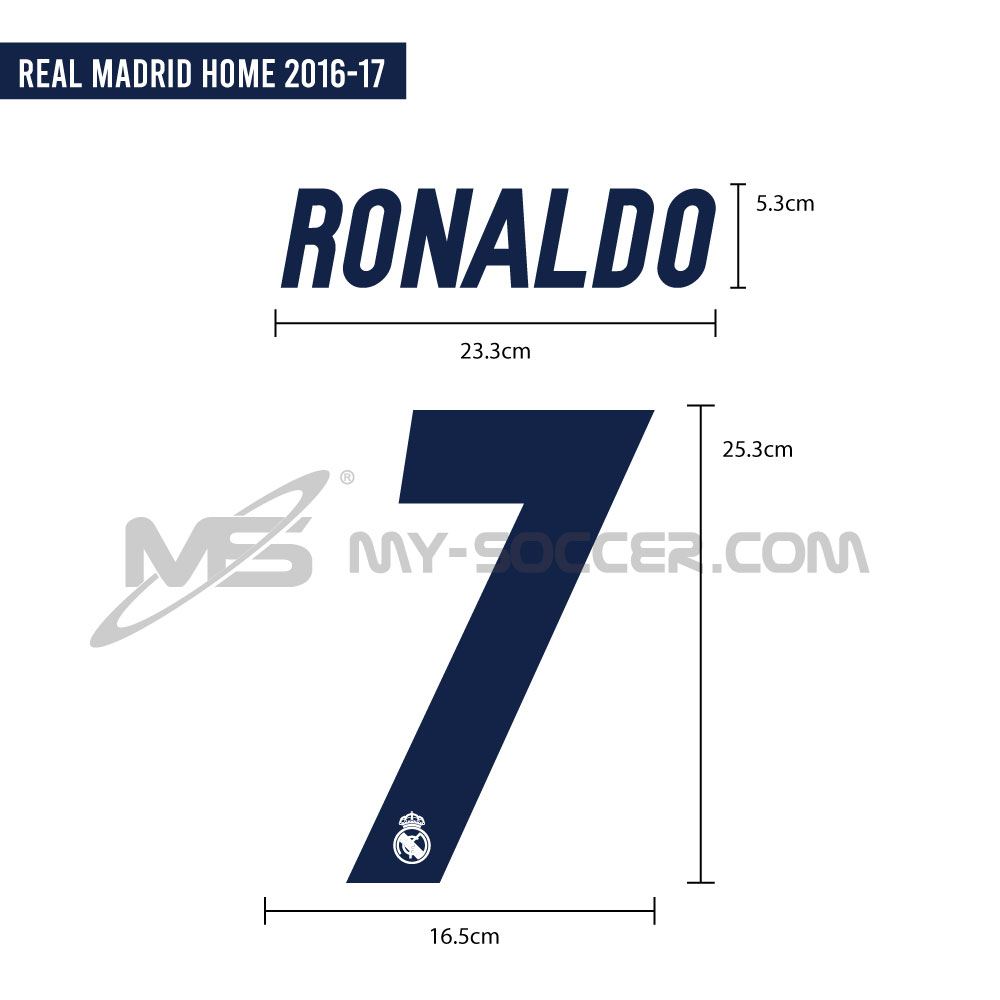 RONALDO #7 Real Madrid Home UCL 2016-17 PRINT (PU MATERIAL) | My
