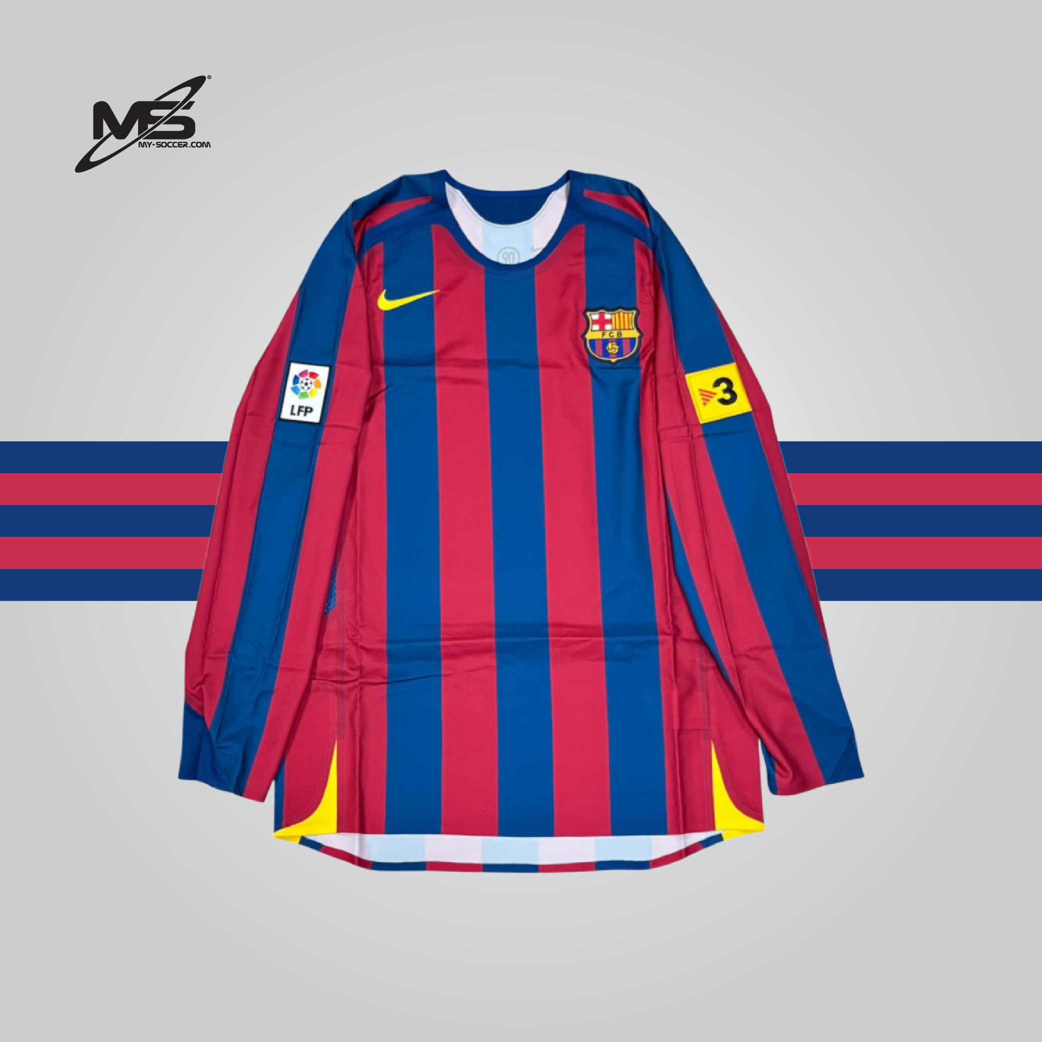 週末限定セール【新品未使用】FC Barcelona 長袖シャツ Lサイズ NIke FC Barcelona 2005-06 Reissue Authentic Long Sleeves Jersey +