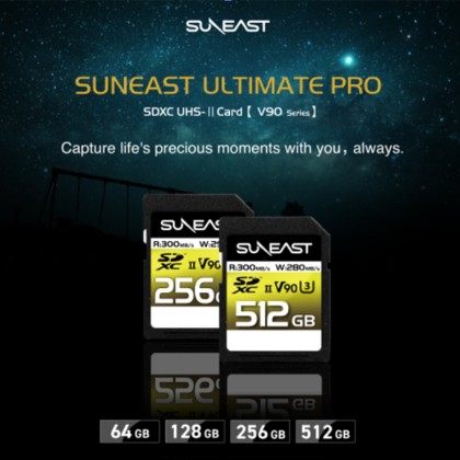 SUNEAST SDXC Card [V90] UHS-II Max R 300MB/s U3 4K 8K UHD ULTIMATE