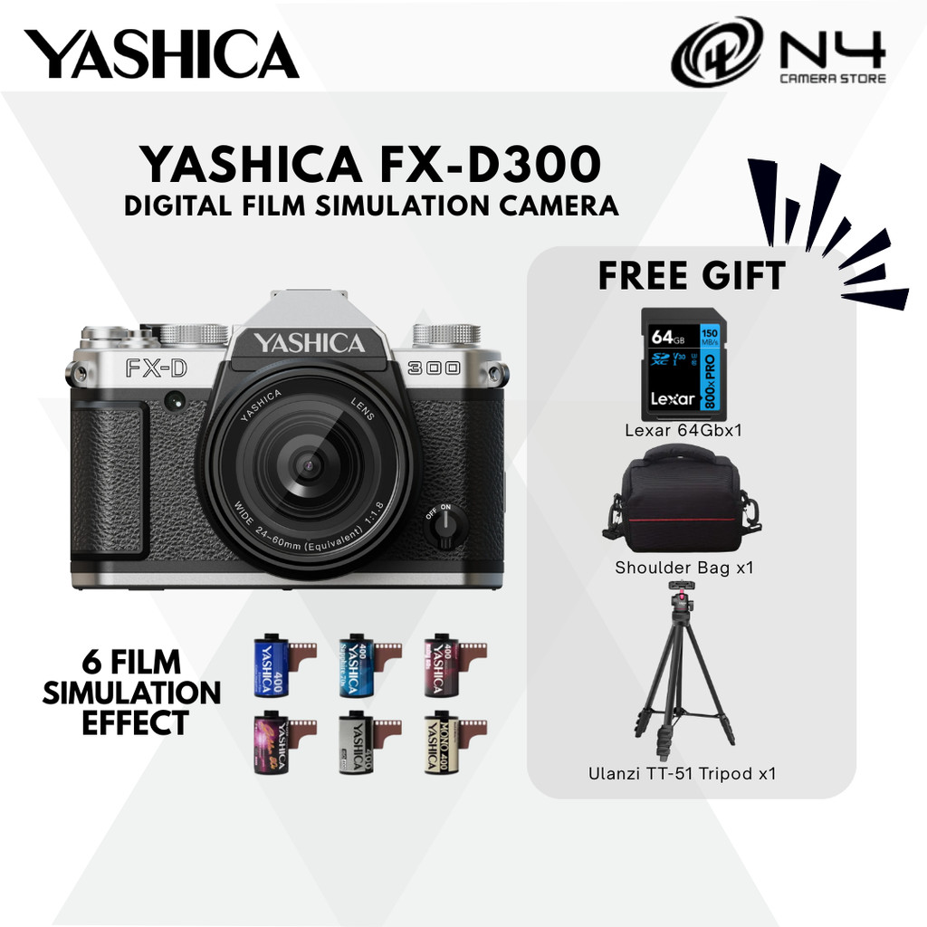 YASHICA FX-D 300 Digital Film Simulation Camera | One Camera Two
