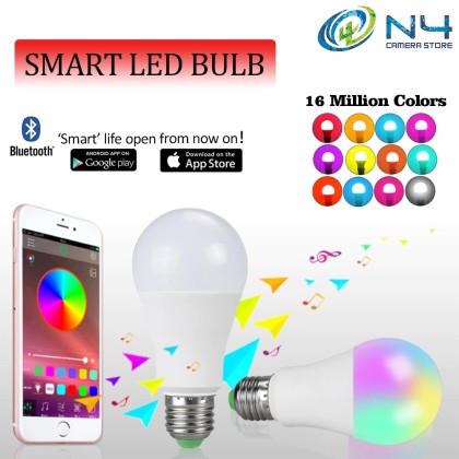 Smart LED RGB Blub Wireless Bluetooth Bulb Lamp 15W LED Magic RGB Color ...