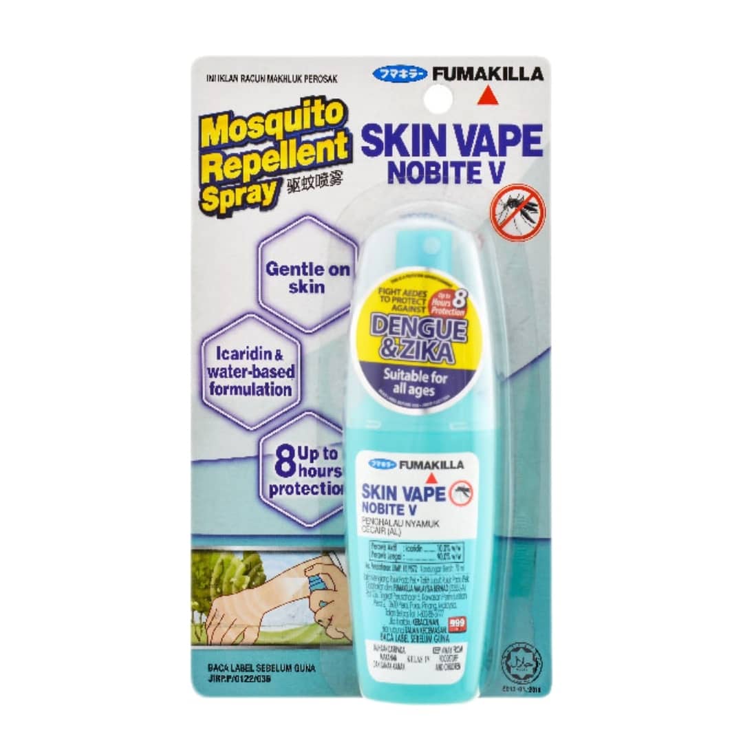 FUMAKILLA SKIN VAPE NOBITE V MOSQUITO REPELENT SPRAY / SEMBURAN PENGHALAU  NYAMUK 70ML | ALLINSPEEDSTORE ONLINE / OFFLINE STORE