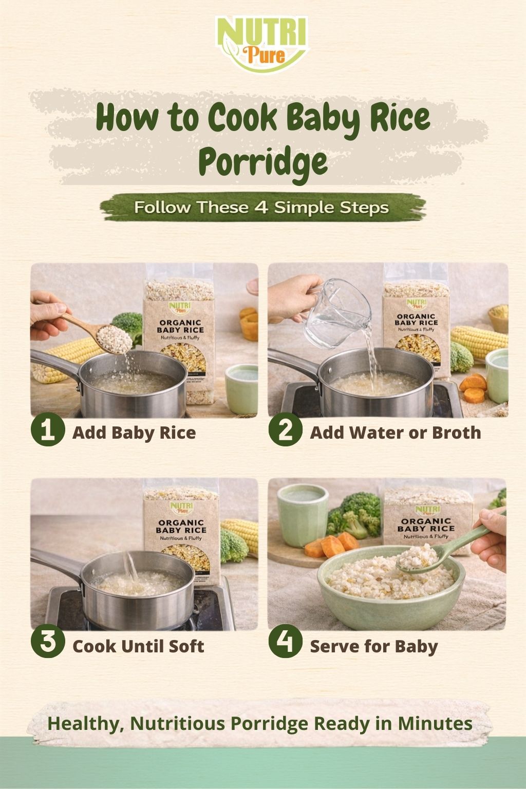 Toddler Rice Nutri Pure Organic Baby Rice 1kg | Baby First Food 6+ Months | Easy ...