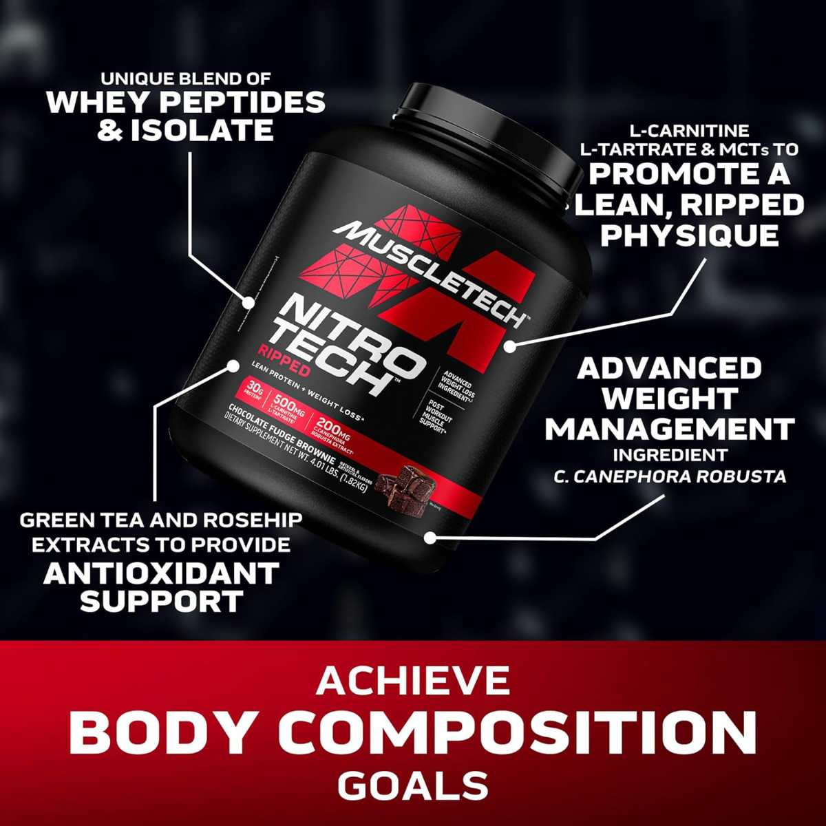MuscleTech Nitro Tech Ripped (4lbs) | Malaysia Supplements