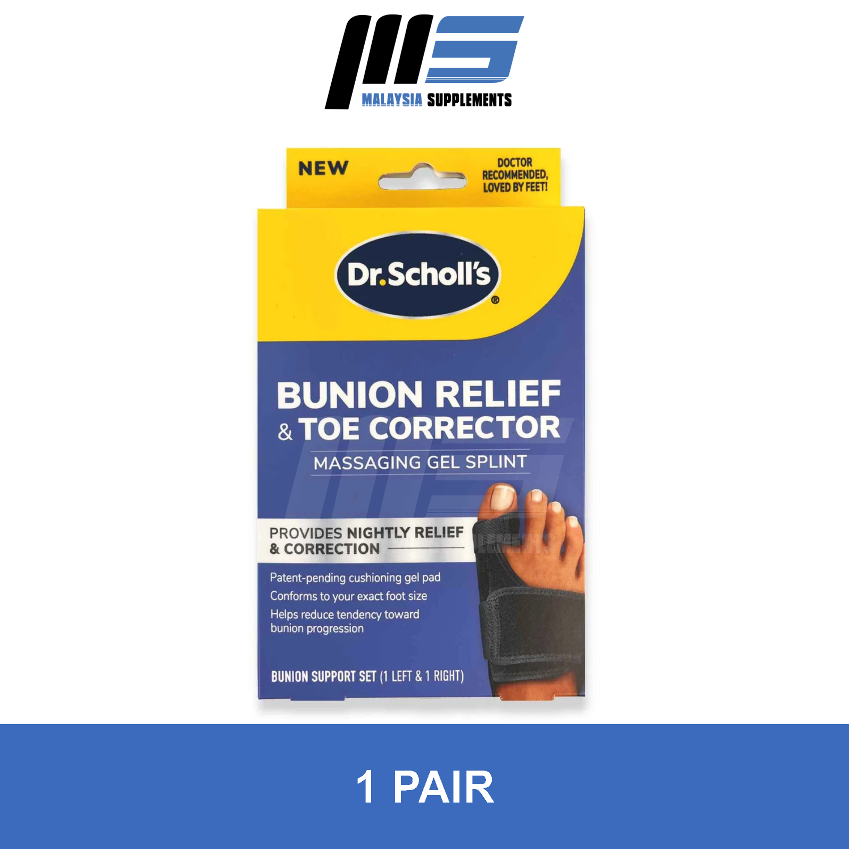 Scholl's Bunion Relief Toe Corrector (1 Pair) Free Size