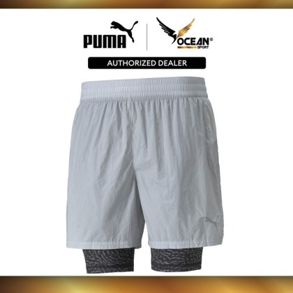 Puma Men's FSTR 2-in-1 Woven 5” Running Shorts (Harbor Mist