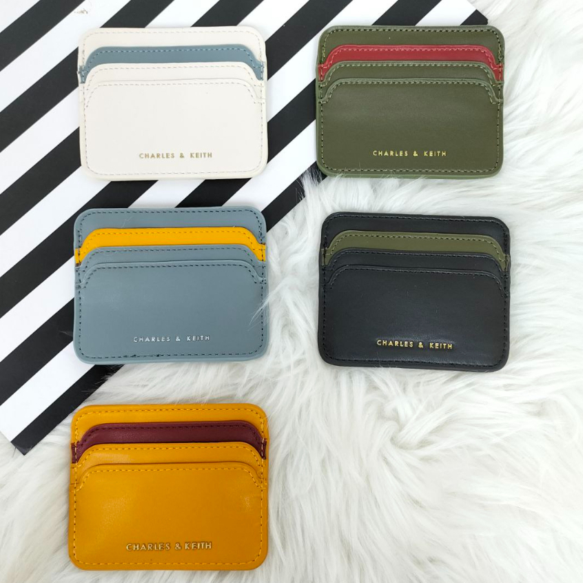 Charles&Keith CNK Two-Tone Multi Slot Card Holder Card Wallet