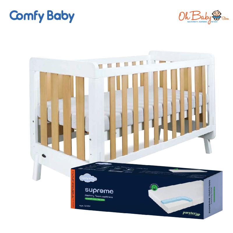 Comfy Baby Luca Wooden Baby Cot Mattress l Online Baby Malaysia