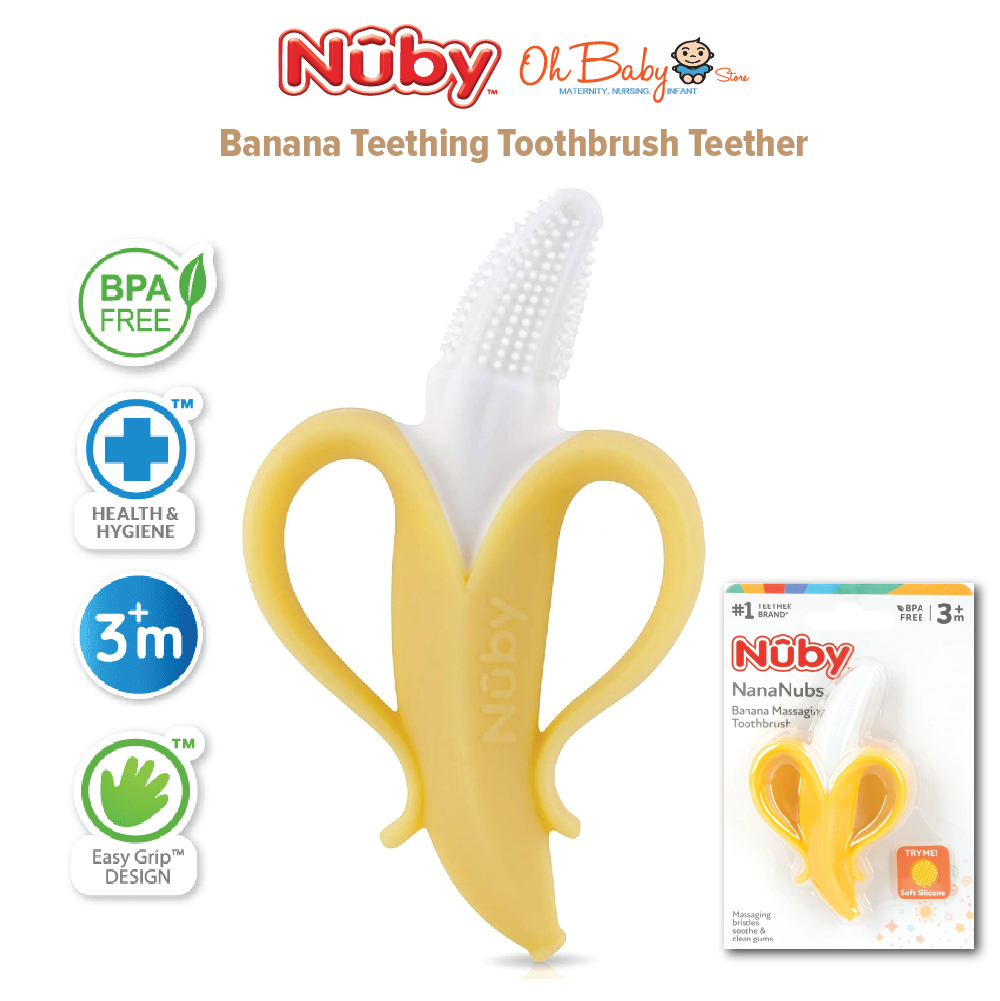 Oh Baby Store Nuby Banana Teething Toothbrush Teether Oh Baby