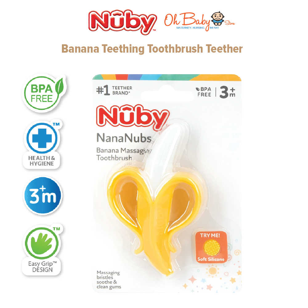 Oh Baby Store Nuby Banana Teething Toothbrush Teether Oh Baby