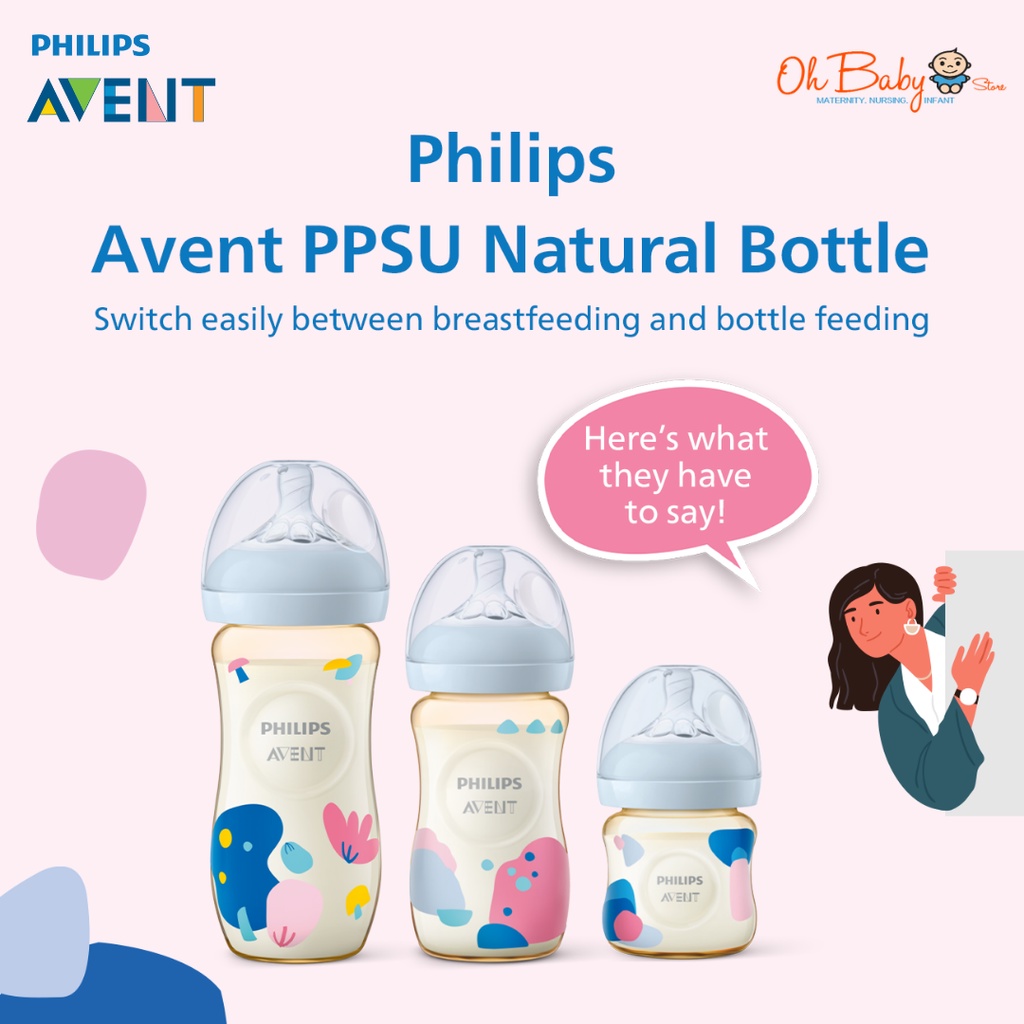 Avent Natural PPSU Feeding Single Bottle 4oz/9oz/11oz Oh Baby