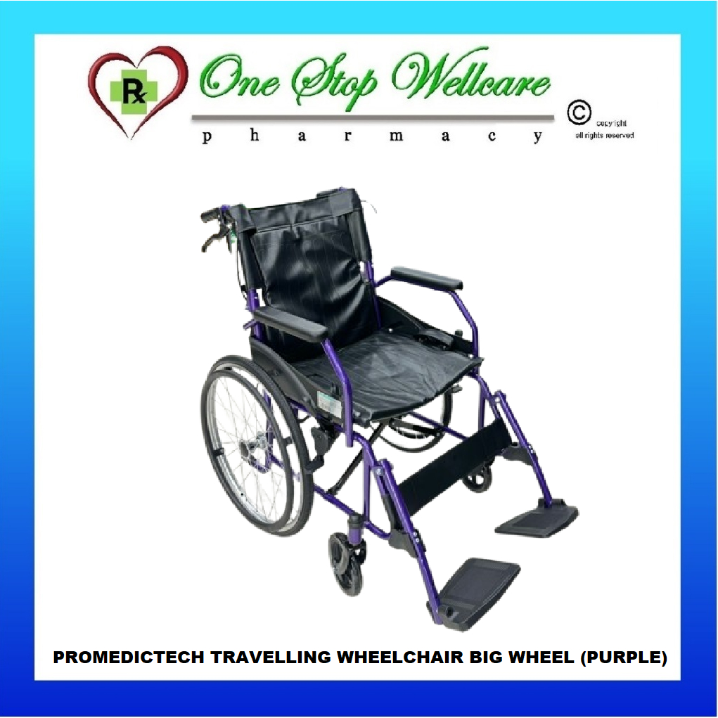 PROMEDICTECH TRAVELLING WHEELCHAIR BIG WHEEL (PURPLE)