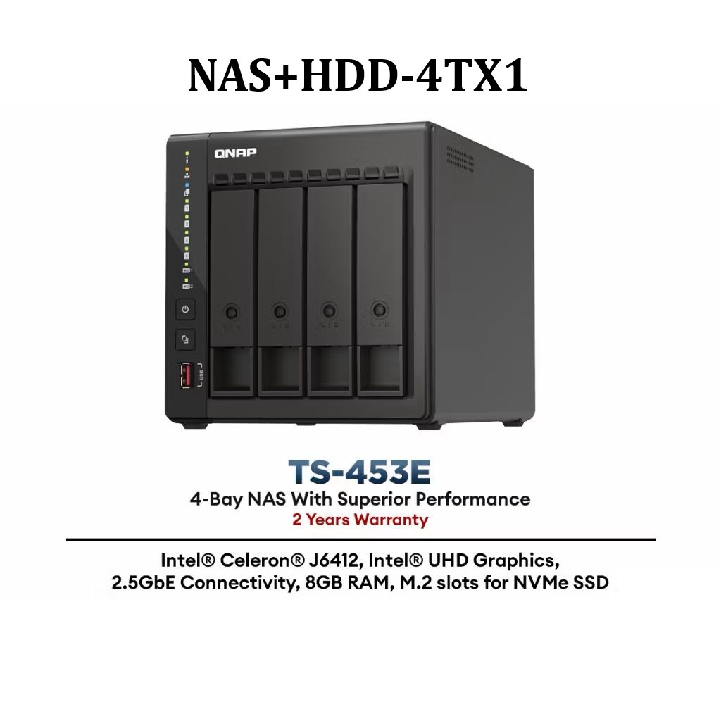QNAP TS-264-8G  TS-464-8G TS-664-8G TS-453E-8G NAS Storage 2-Bay / 4-Bay / 6-Bay 8GB Intel Celeron Q