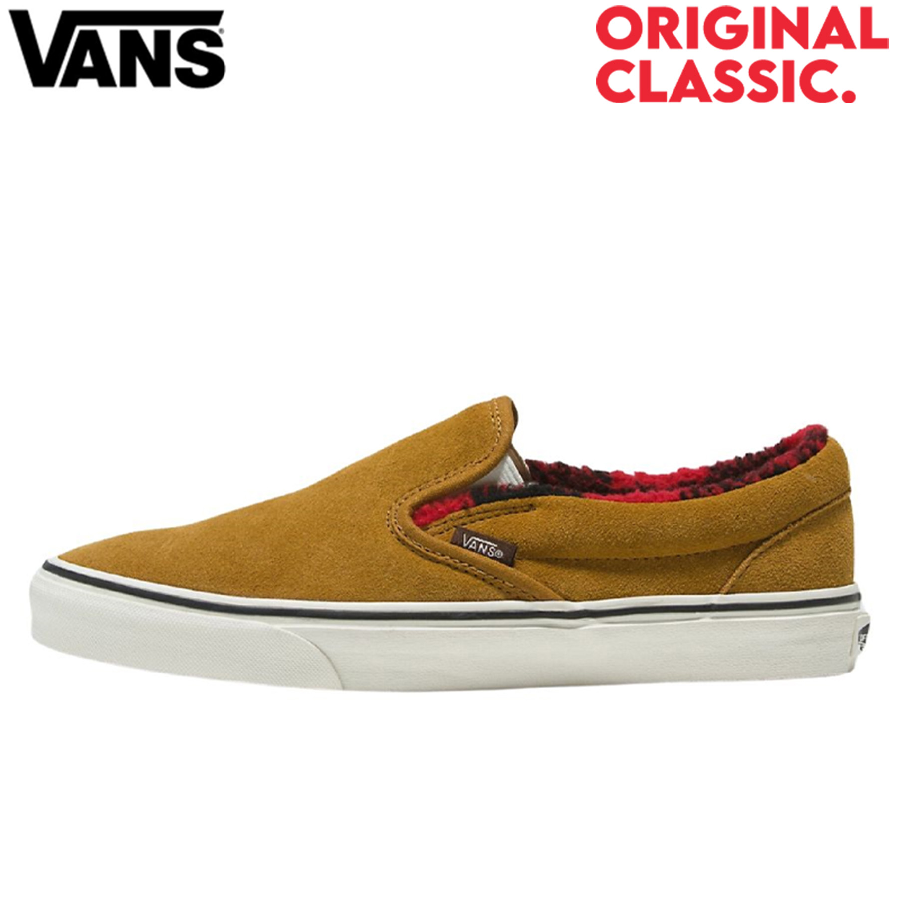 Vans Classic Slip-on Cozy Hug Sherpa Shoes - Golden Brown