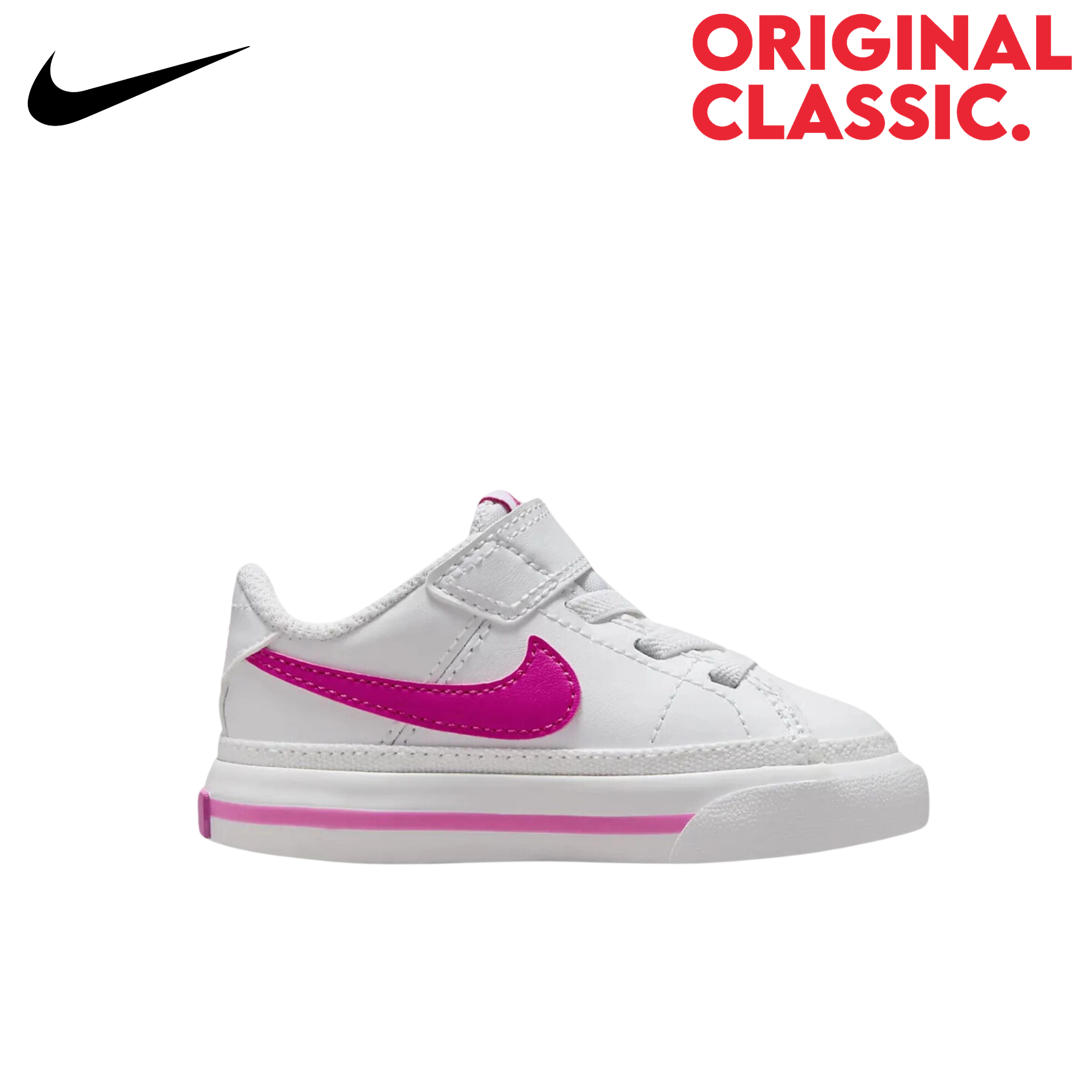 Nike Court Legacy Toddler Shoes White/Laser Fuchsia Original