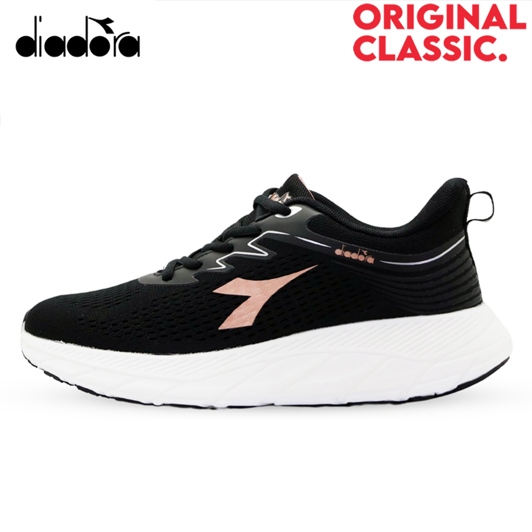 Original Classic l Diadora Womens Running Shoes Black/Rose Gold