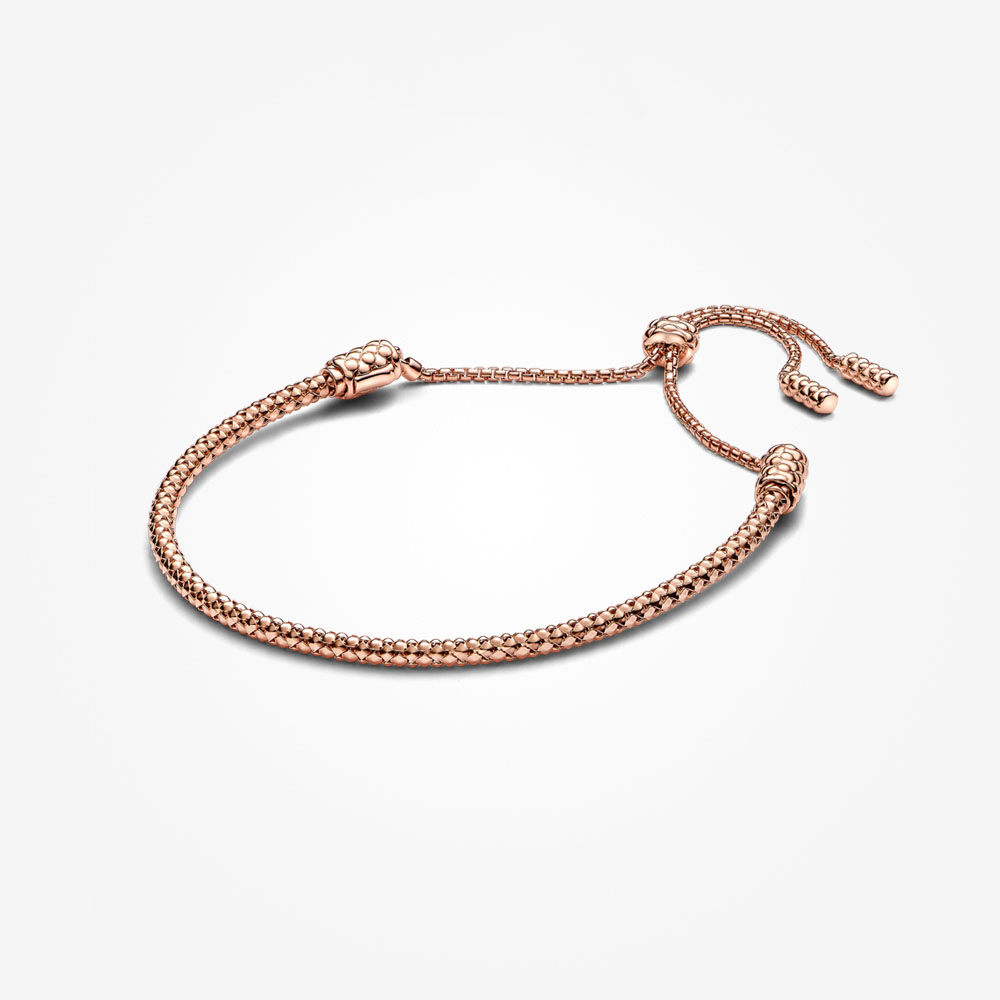 Pandora 14k Rose Gold Plated Studded Chain Slider Bracelet