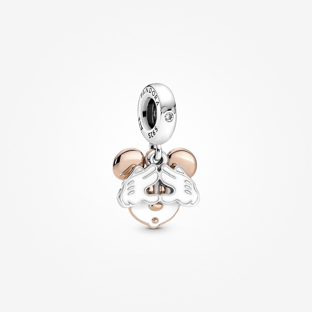 Pandora Disney 14k Rose Gold-Plated Mickey Mouse Double Dangle