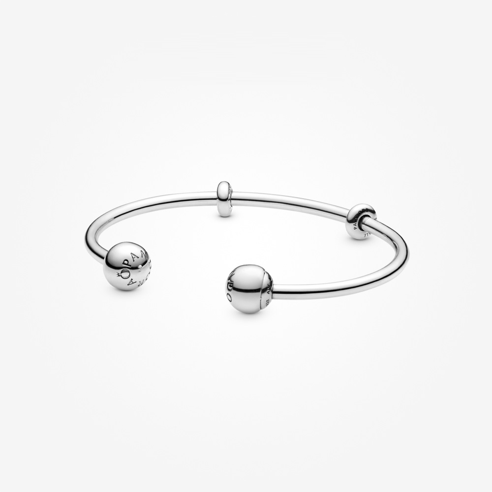Pandora Moments Silver Open Bangle | Pandora Malaysia