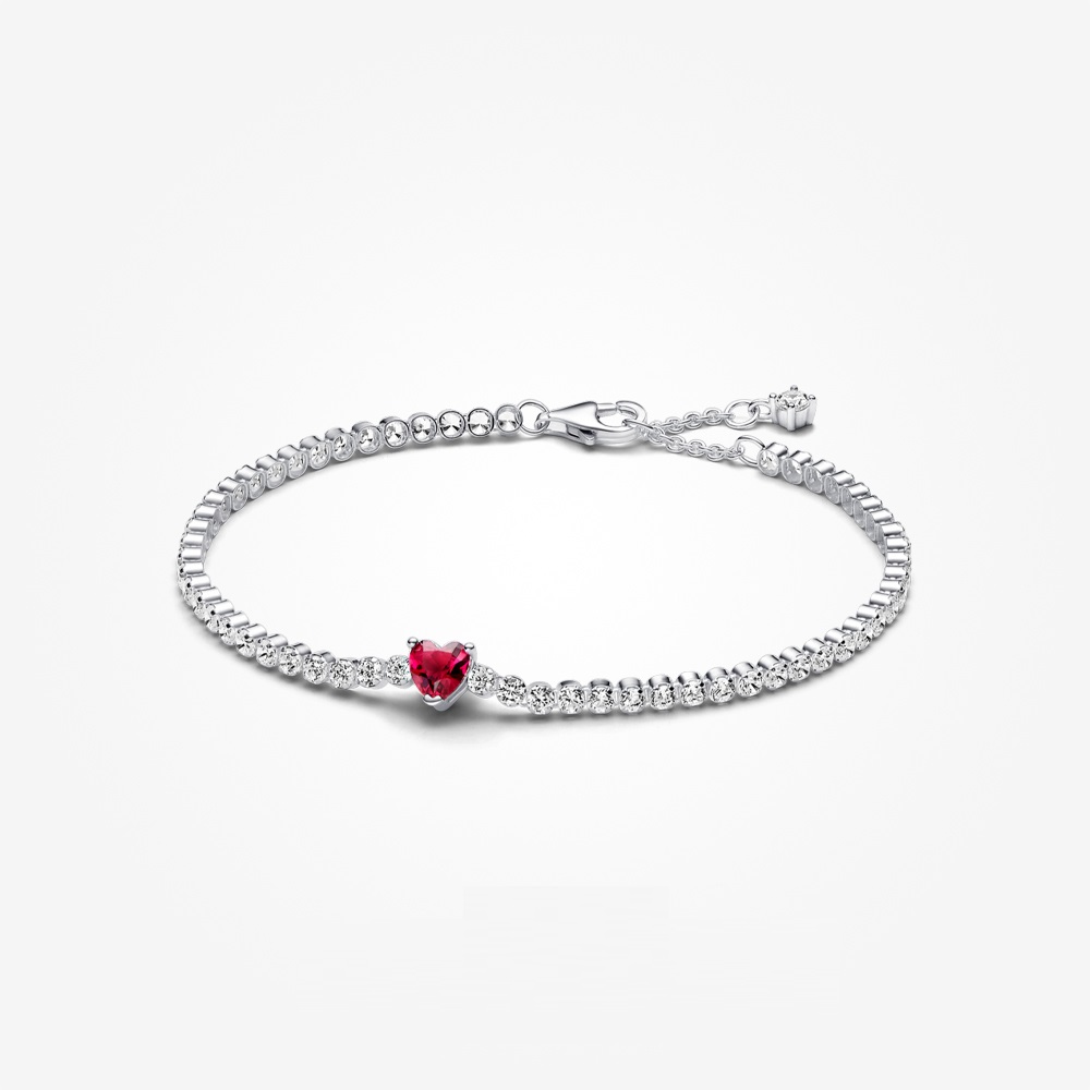 Pandora Red Sparkling Heart Tennis Bracelet | Pandora Malaysia