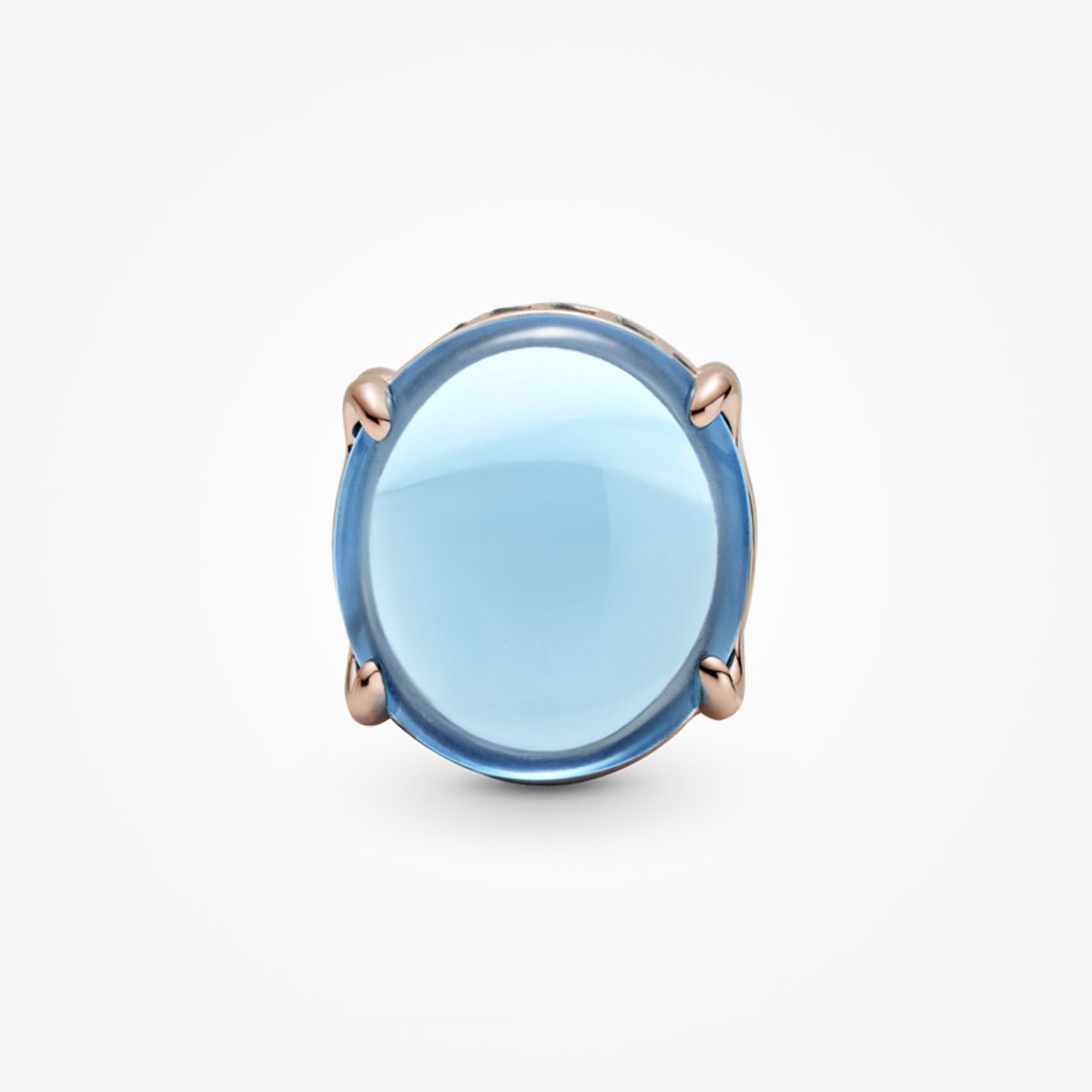 Pandora 14k Rose Gold-Plated Blue Oval Cabochon Charm | Pandora