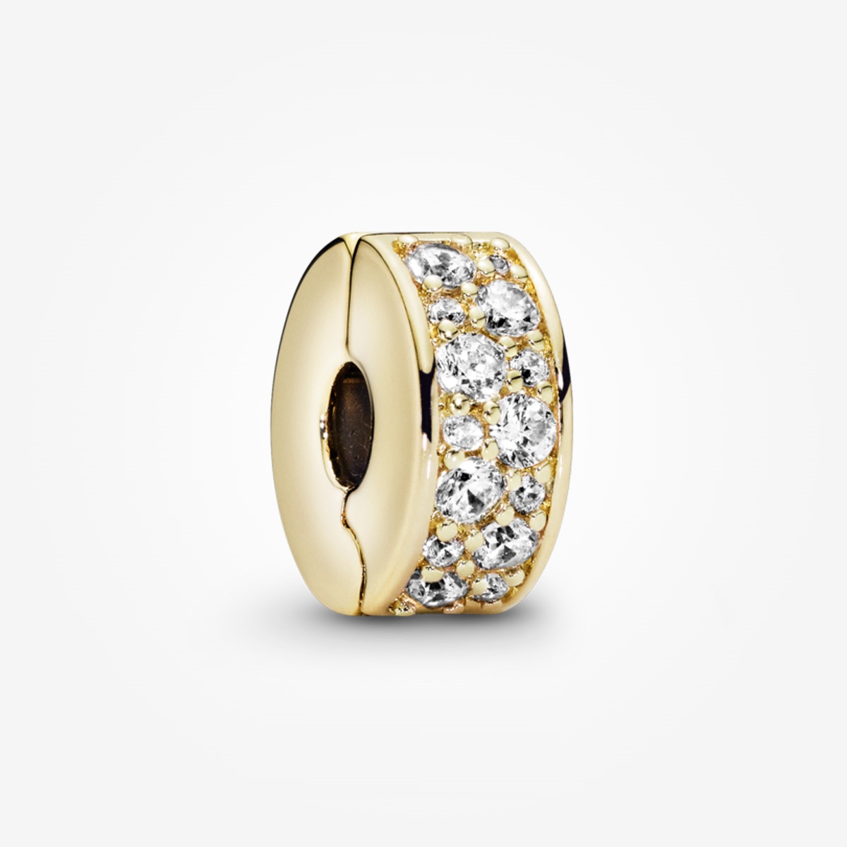 Pandora 14k Gold-Plated Clear Pavé Clip Charm | Pandora Malaysia