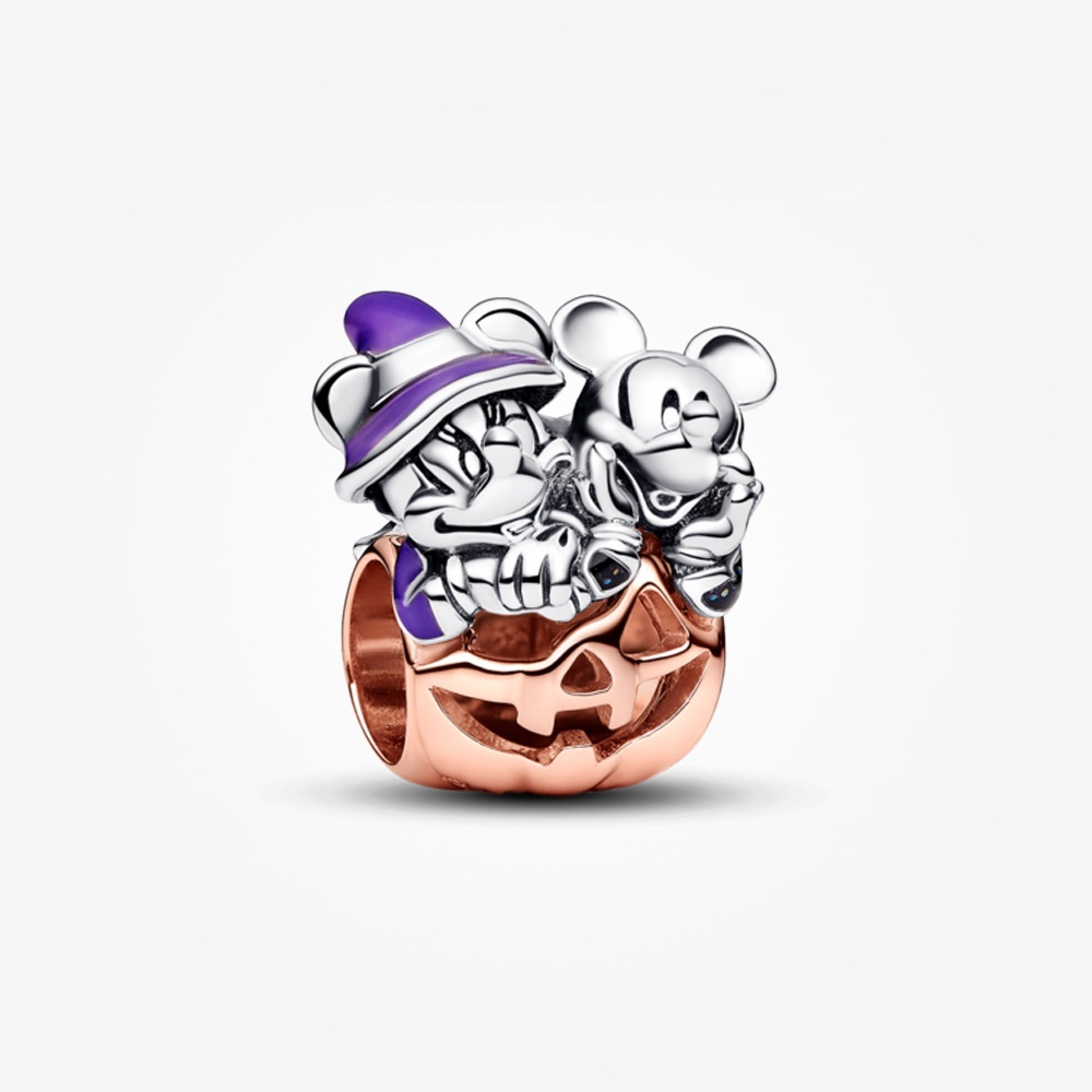 Pandora Disney 14K Rose Gold Plated Mickey Mouse & Minnie Mouse