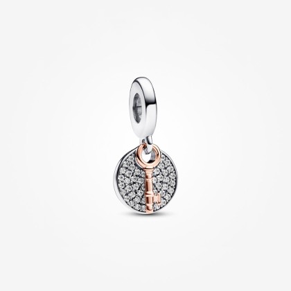 Pandora Two-tone Key to Happiness Double Dangle Charm | Pandora Malaysia