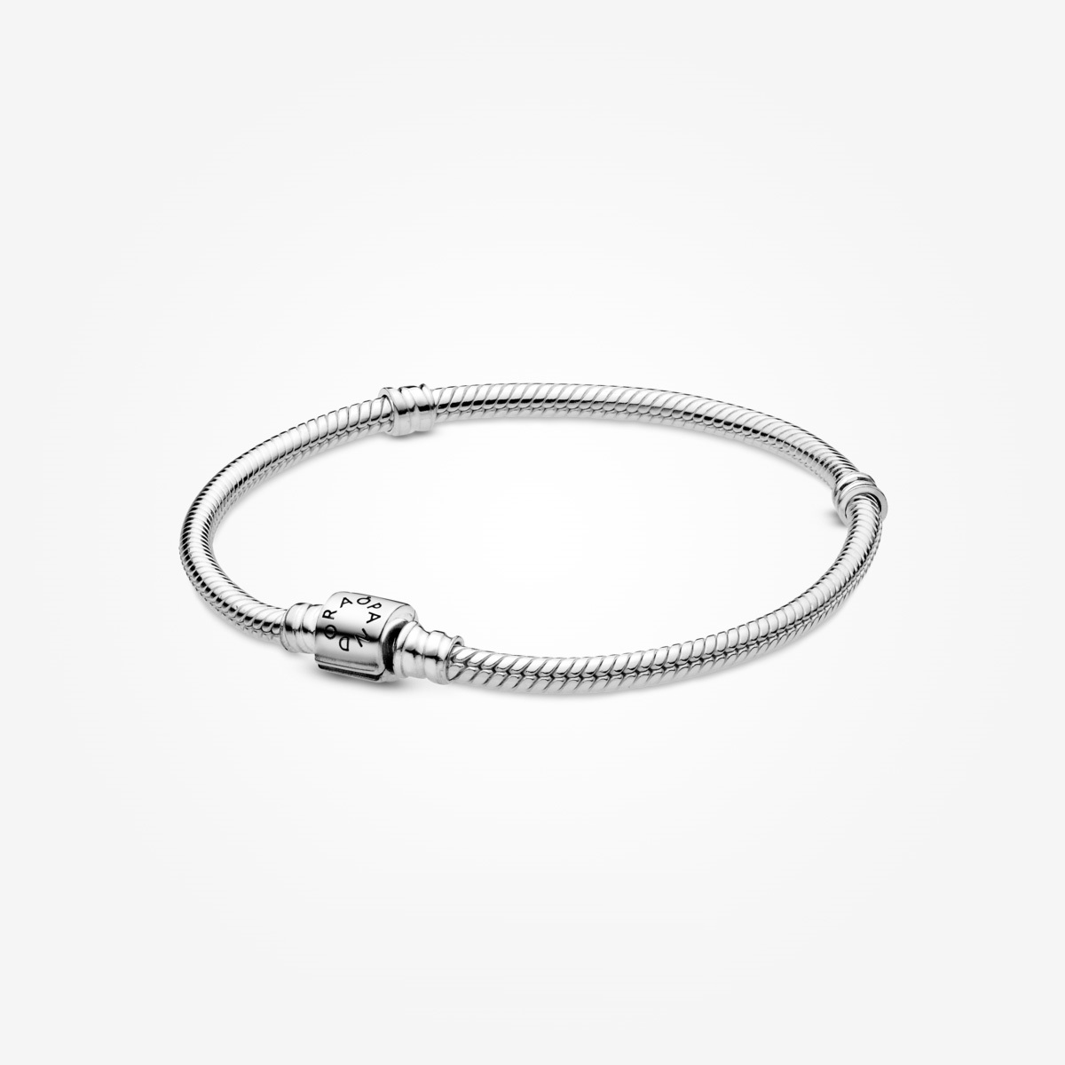 Pandora Moments Silver Barrel Clasp Snake Chain Bracelet | Pandora