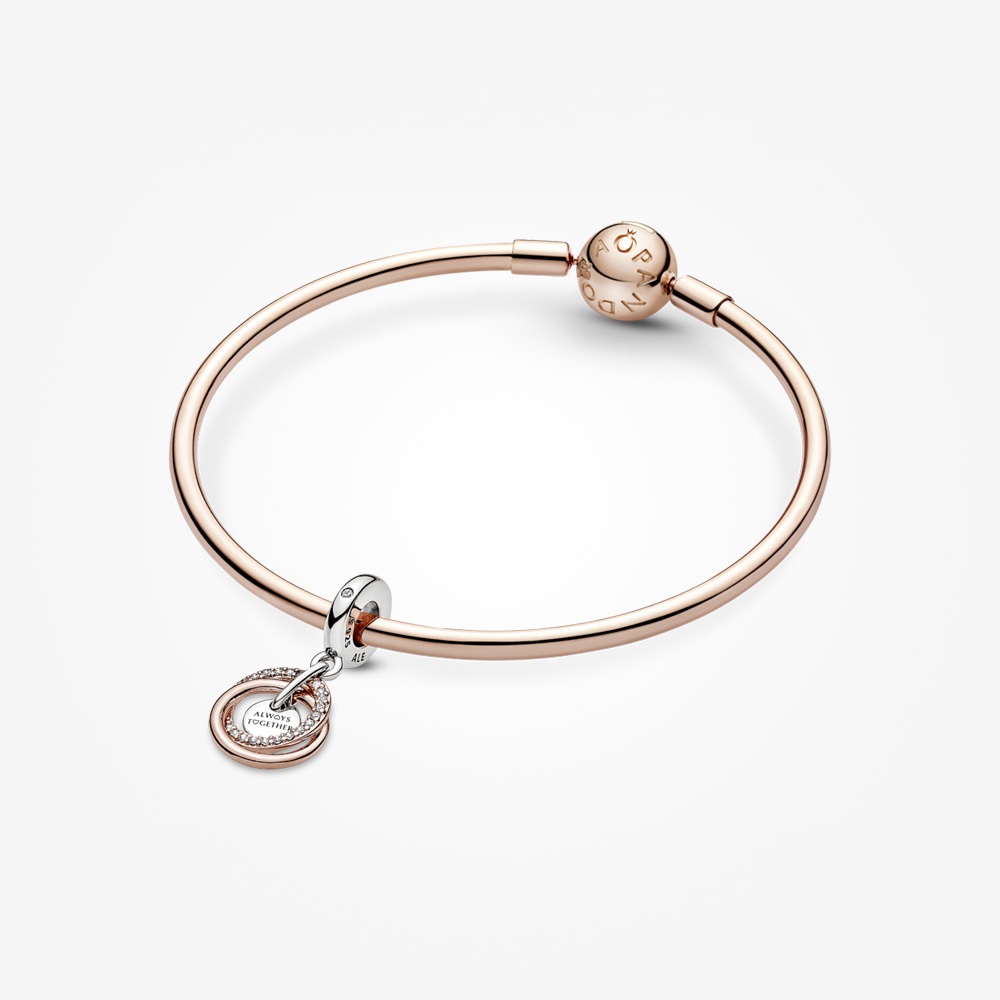 Pandora 14K Rose Gold Plated Family Always Encircled Dangle Charm